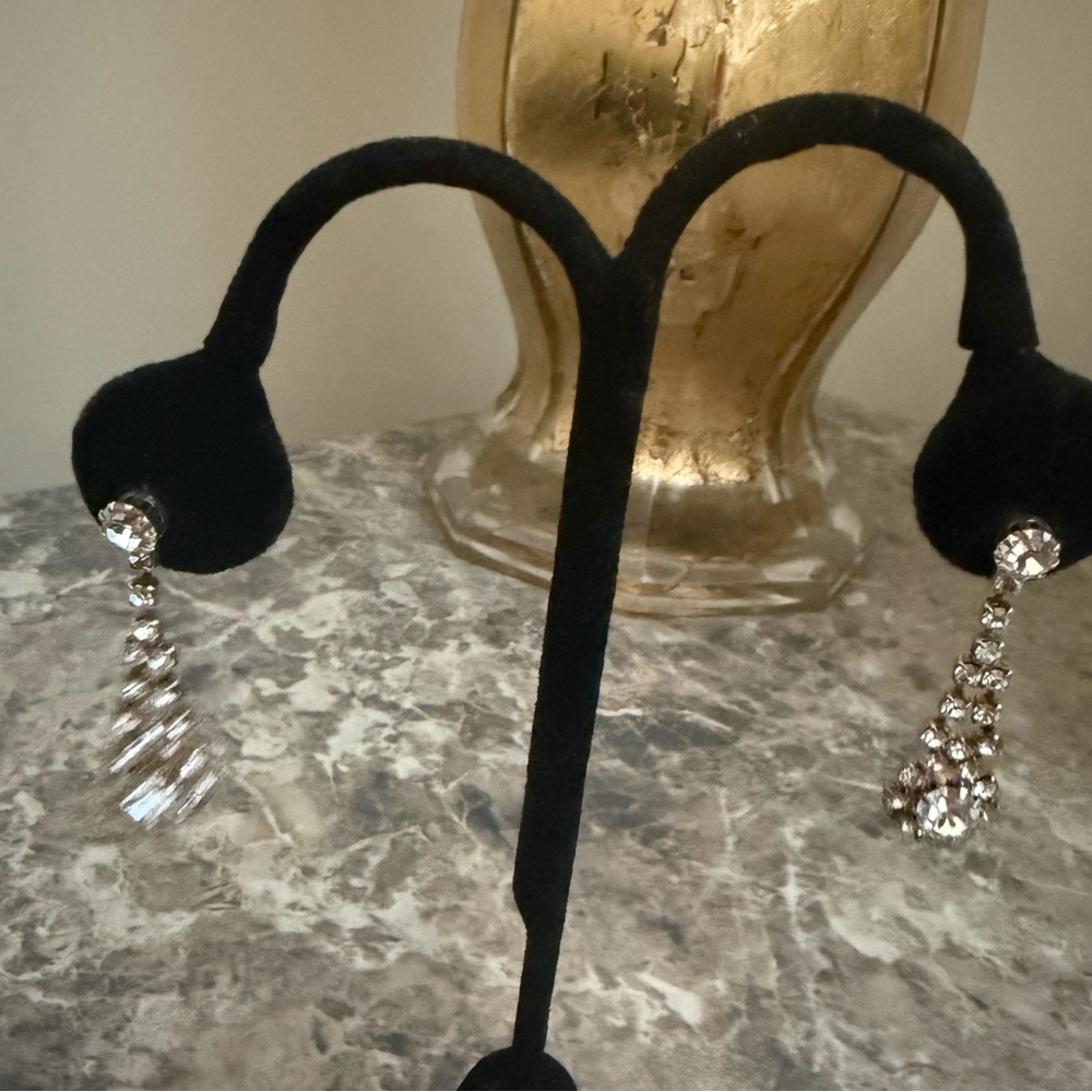 Cache Sparkling Silver Drop Earrings - image 5